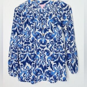 Lilly Pulitzer 100% Silk Elsa Blouse size M